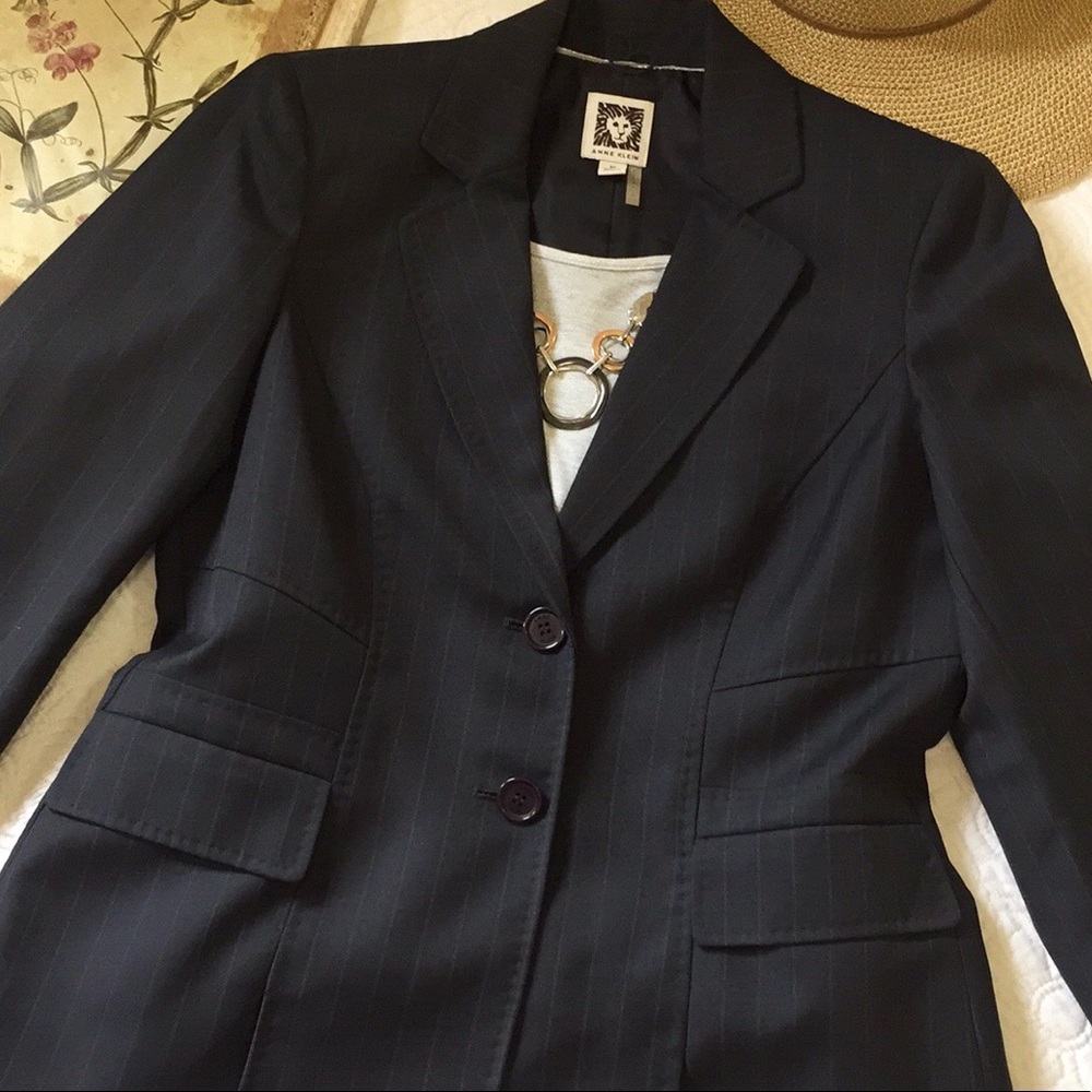NWT Anne Klein Charcoal Grey Career Suit 8 Petite